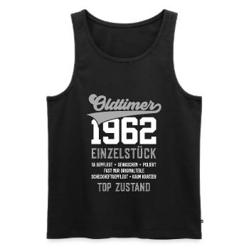 OLDTIMER 1962 EINZELSTÜCK 64. GEBURTSTAG - Männer Premium Bio Tank Top - Schwarz - Vorne - Michal (187cm)
