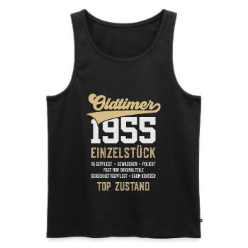 71. GEBURTSTAG OLDTIMER 1955 - Männer Premium Bio Tank Top - Schwarz - Vorne - AI Model Male 178 light (178cm)