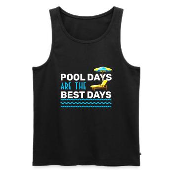 POOL DAYS ARE THE BEST DAYS - SWIMMINGPOOL HOLIDAY - Männer Premium Bio Tank Top - Schwarz - Vorne - AI Model Male 178 light (178cm)