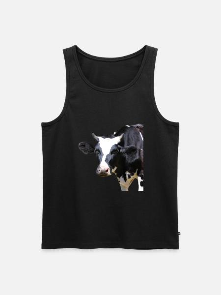 grappige koe-kop koe-kop boeren cadeauboeren - Mannen Premium Bio Tanktop - zwart
