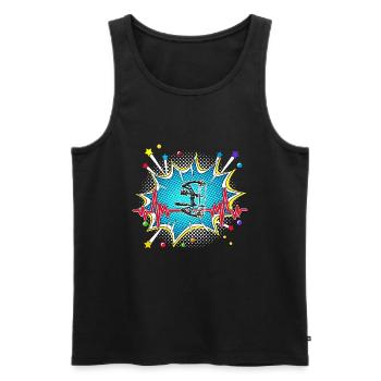 Judo Pop Art Comic Retro Herzschlag - Männer Premium Bio Tank Top - Schwarz - Vorne - Michal (187cm)