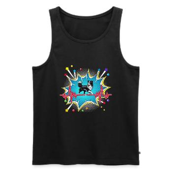 Grill Pop Art Comic Retro Herzschlag - Männer Premium Bio Tank Top - Schwarz - Vorne - Michal (187cm)
