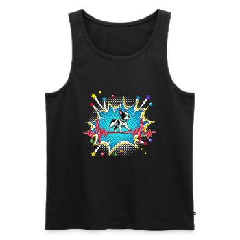Beagle Pop Art Comic Retro Herzschlag - Männer Premium Bio Tank Top - Schwarz - Vorne - Michal (187cm)