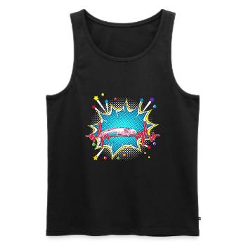 Zahnarzt Pop Art Comic Retro Herzschlag - Männer Premium Bio Tank Top - Schwarz - Vorne - Michal (187cm)