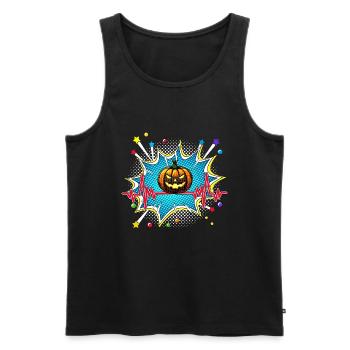 Kaffee Pop Art Comic Retro Herzschlag - Männer Premium Bio Tank Top - Schwarz - Vorne - Michal (187cm)