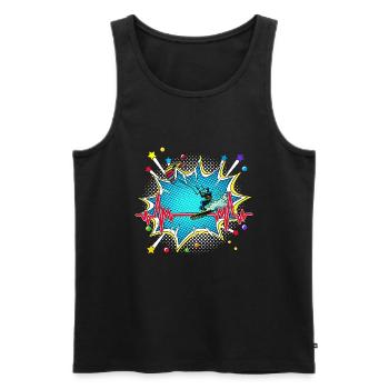 Climbing Pop Art Comic Retro Herzschlag - Männer Premium Bio Tank Top - Schwarz - Vorne - Michal (187cm)