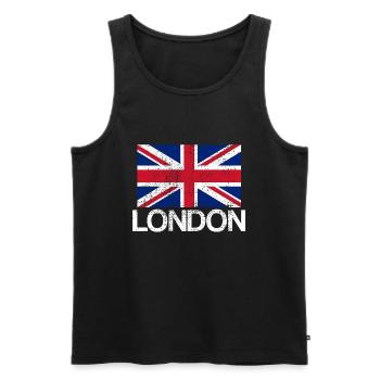 Klassisches Vintage London Design - Männer Premium Bio Tank Top - Schwarz - Vorne - AI Model Male 178 light (178cm)