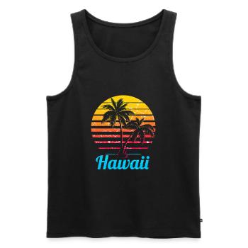 Hawaii USA Palmen Strand - Männer Premium Bio Tank Top - Schwarz - Vorne - Michal (187cm)