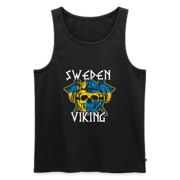 Suède Sverige Viking flag Scandinavie - Débardeur bio Premium Homme - noir - Devant - AI Model Male 178 light (178cm)
