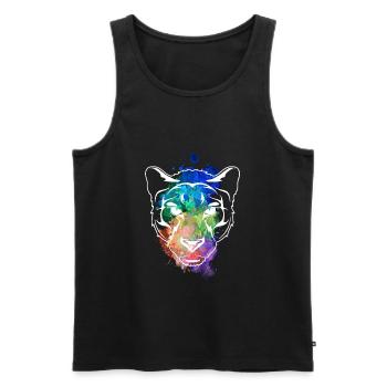 Jaguar Leopard Panther Raubkatze - Männer Premium Bio Tank Top - Schwarz - Vorne - AI Model Male 178 light (178cm)