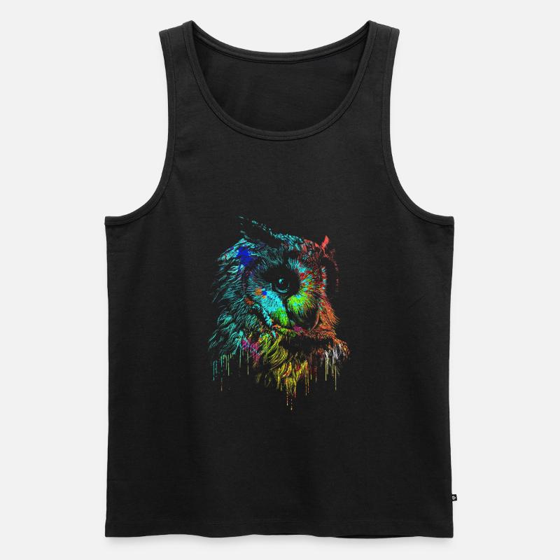 Eule - Männer Premium Bio Tank Top - Schwarz