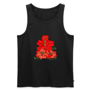 Rote Blumen - Männer Premium Bio Tank Top - Schwarz - Vorne - AI Model Male 178 light (178cm)