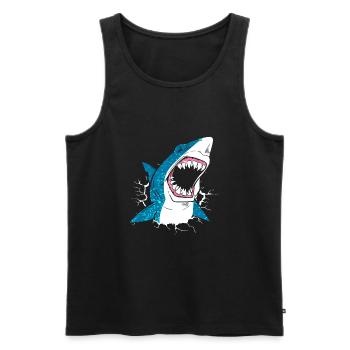 Shark shark shark - Men's Premium Organic Tank Top - black - Front - AI Model Male 178 light (178cm)