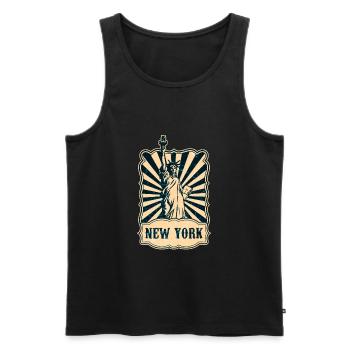 New York Statue of Liberty - Men's Premium Organic Tank Top - black - Front - AI Model Male 178 light (178cm)