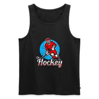ice Hockey - Men's Premium Organic Tank Top - black - Front - Michal (187cm)