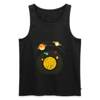 Sonnensystem - Männer Premium Bio Tank Top - Schwarz - Vorne - AI Model Male 178 light (178cm)