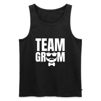 Team Groom - Men's Premium Organic Tank Top - black - Front - Michal (187cm)