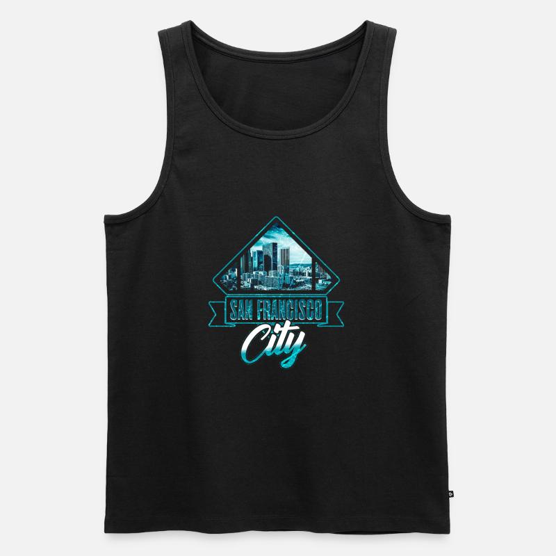San Francisco - Männer Premium Bio Tank Top - Schwarz