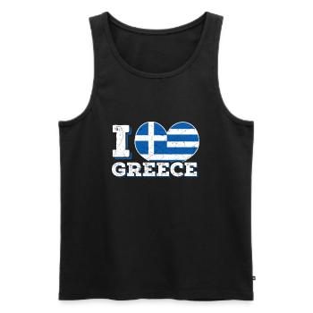Greece Greek Greek Flag Love - Men's Premium Organic Tank Top - black - Front - Michal (187cm)