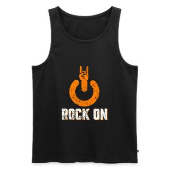 Rock on - Men's Premium Organic Tank Top - black - Front - AI Model Male 178 light (178cm)