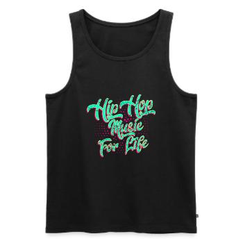 Hip Hop - Herre Premium økologisk tanktop - sort - Foran - AI Model Male 178 light (178cm)