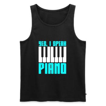 Piano piano - Débardeur bio Premium Homme - noir - Devant - AI Model Male 178 light (178cm)
