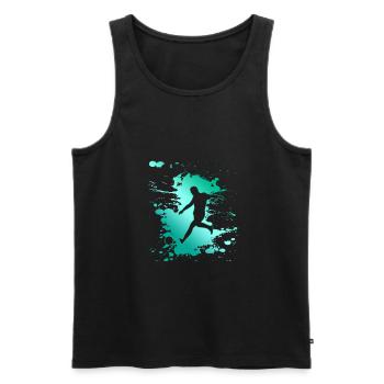 Fussball Fussballer - Männer Premium Bio Tank Top - Schwarz - Vorne - Michal (187cm)