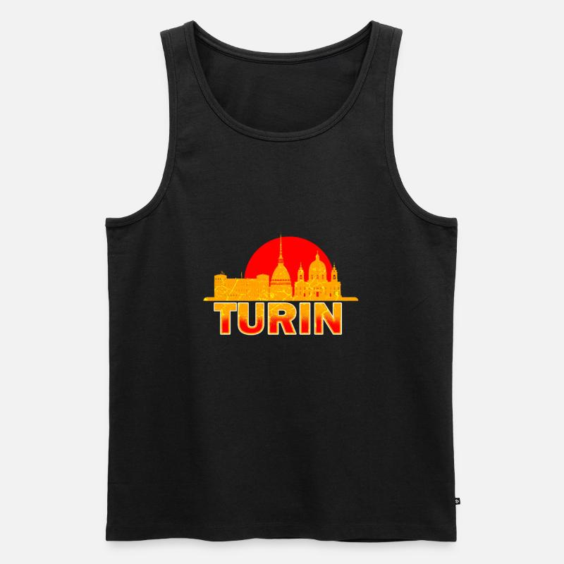 Turin - Männer Premium Bio Tank Top - Schwarz