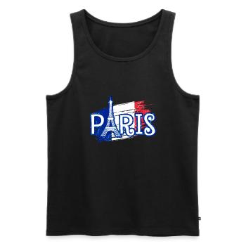 Paris Tour Eiffel France - Débardeur bio Premium Homme - noir - Devant - Michal (187cm)
