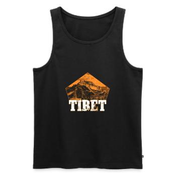 Tibet - Men's Premium Organic Tank Top - black - Front - AI Model Male 178 light (178cm)