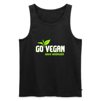 Vegan Vegan Vegan Activiste des droits des animaux - Débardeur bio Premium Homme - noir - Devant - AI Model Male 178 light (178cm)