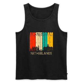 Amsterdam - Débardeur bio Premium Homme - noir - Devant - Michal (187cm)