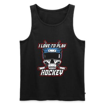 Hockey sur glace hockey sur glace - Débardeur bio Premium Homme - noir - Devant - AI Model Male 178 light (178cm)