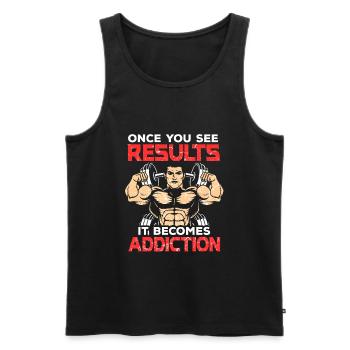Gym Fitness Bodybuilding Kraftsport Krafttraining - Männer Premium Bio Tank Top - Schwarz - Vorne - Michal (187cm)