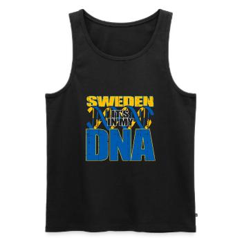 Schweden Schwedisch Flagge DNA - Männer Premium Bio Tank Top - Schwarz - Vorne - Michal (187cm)