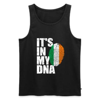 Ireland Irish Irish flag DNA - Men's Premium Organic Tank Top - black - Front - AI Model Male 178 light (178cm)
