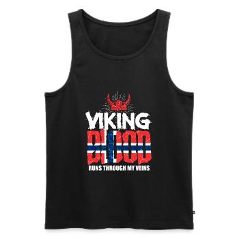 Norweger Wikinger - Männer Premium Bio Tank Top - Schwarz - Vorne - Michal (187cm)