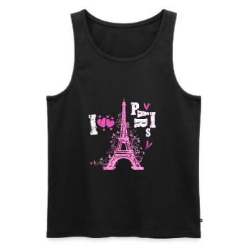 Paris Eiffelturm - Männer Premium Bio Tank Top - Schwarz - Vorne - Michal (187cm)