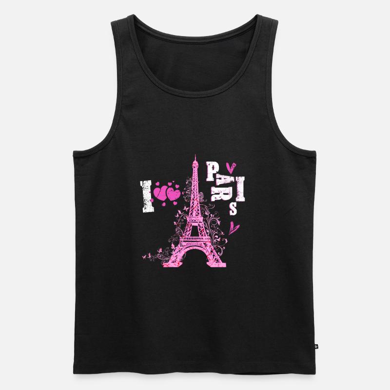 Paris Eiffelturm - Männer Premium Bio Tank Top - Schwarz