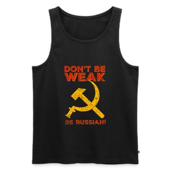 Russian Russia Soviet Union hammer sickle - Men's Premium Organic Tank Top - black - Front - AI Model Male 178 light (178cm)