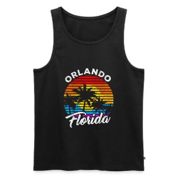 Orlando Florida - Men's Premium Organic Tank Top - black - Front - AI Model Male 178 light (178cm)