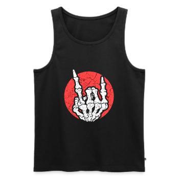 Skeleton hand sign rock music - Men's Premium Organic Tank Top - black - Front - AI Model Male 178 light (178cm)