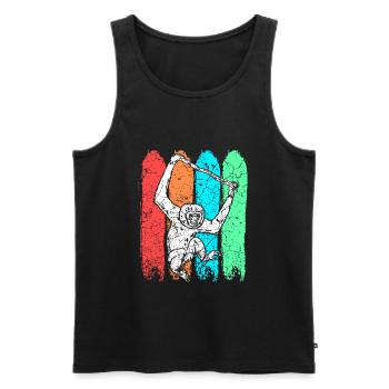 Affe Gibbon - Männer Premium Bio Tank Top - Schwarz - Vorne - AI Model Male 178 light (178cm)
