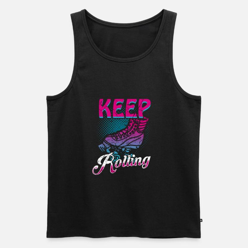 Rollschuhe Rollschuhfahren - Männer Premium Bio Tank Top - Schwarz