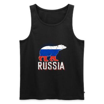 Ours polaire de Russie - Débardeur bio Premium Homme - noir - Devant - Michal (187cm)