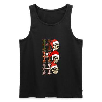 Ho Ho Ho Totenkopf Skull Schädel Weihnachten Santa - Männer Premium Bio Tank Top - Schwarz - Vorne - Michal (187cm)