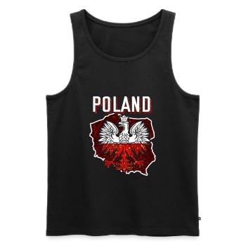 Polen Adler Wappen - Männer Premium Bio Tank Top - Schwarz - Vorne - Michal (187cm)