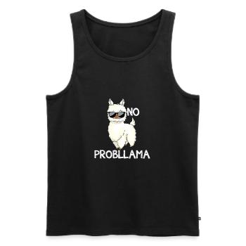 No problem Lama - Men's Premium Organic Tank Top - black - Front - AI Model Male 178 light (178cm)