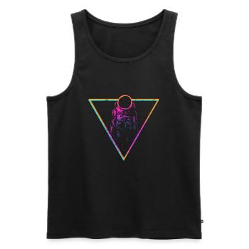 Astronaut - Männer Premium Bio Tank Top - Schwarz - Vorne - Michal (187cm)