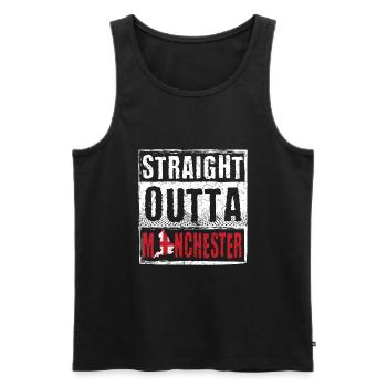 Straight Outta Manchester - Männer Premium Bio Tank Top - Schwarz - Vorne - Michal (187cm)